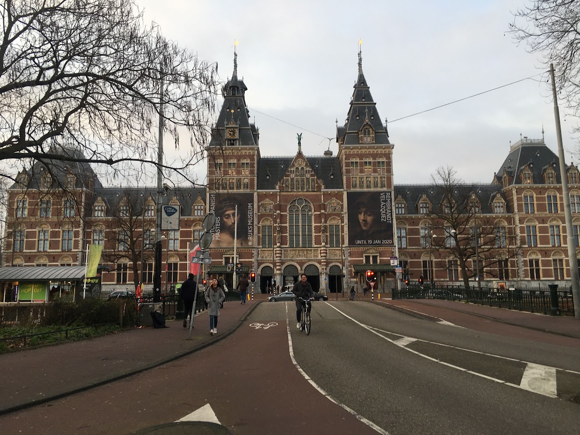 Rilksmuseum in Amsterdam on a somewhat cloudy winter's day.