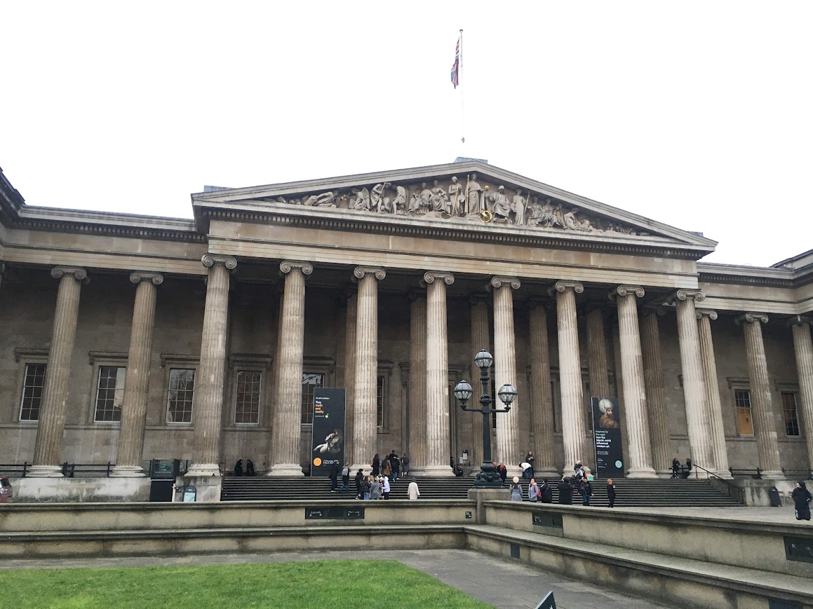 The British Museum in London during winter.