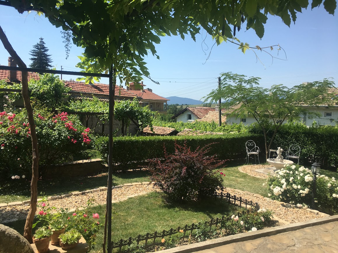 A courtyard in Bulgaria on a beautiful sunny day