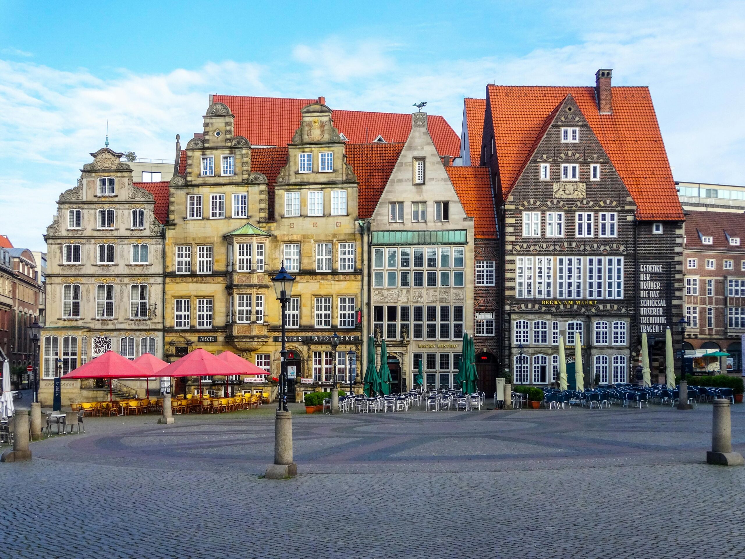 Bremen market square on a beautiful sunny day