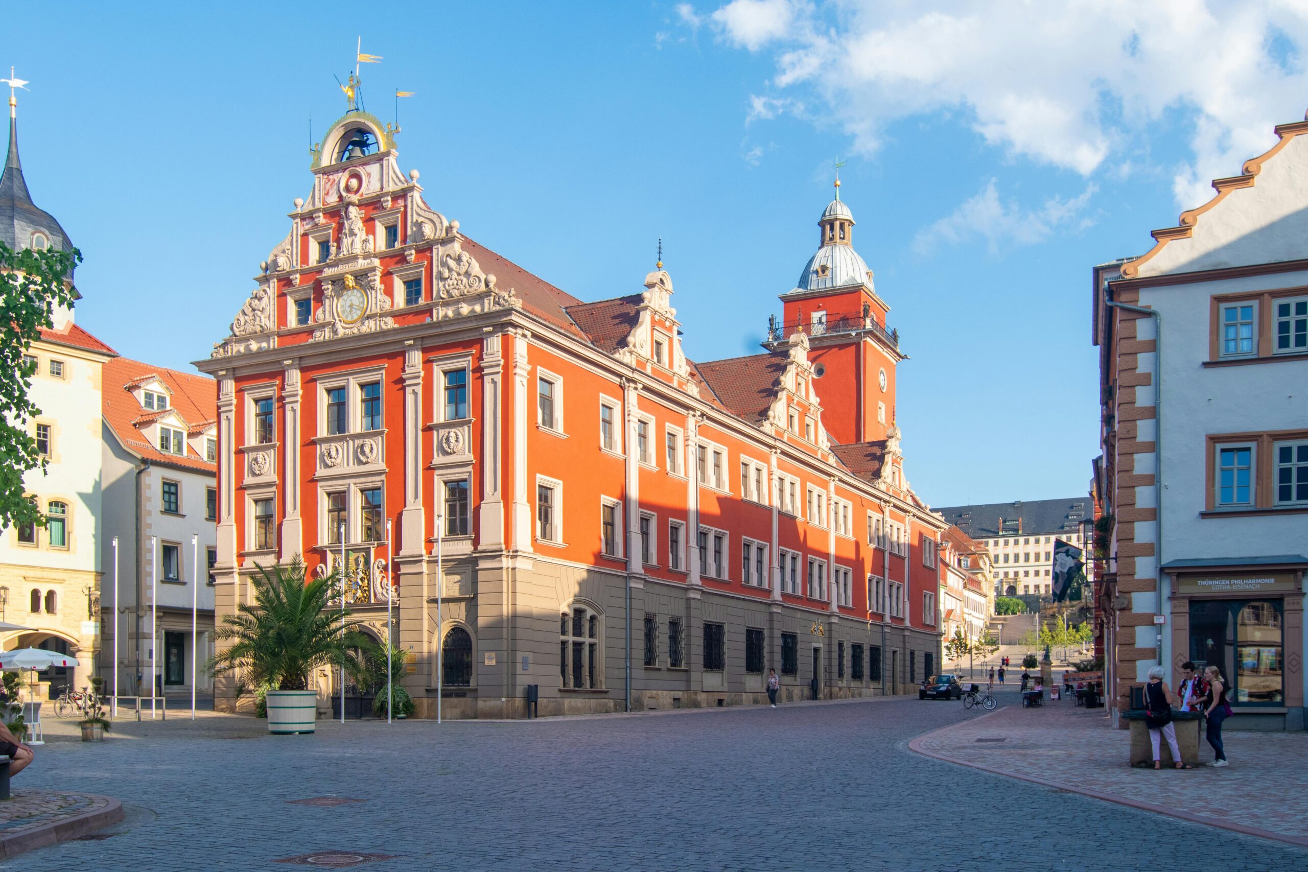 Stunning view of the Renaissance-style Town Hall in Gotha, Germany.
